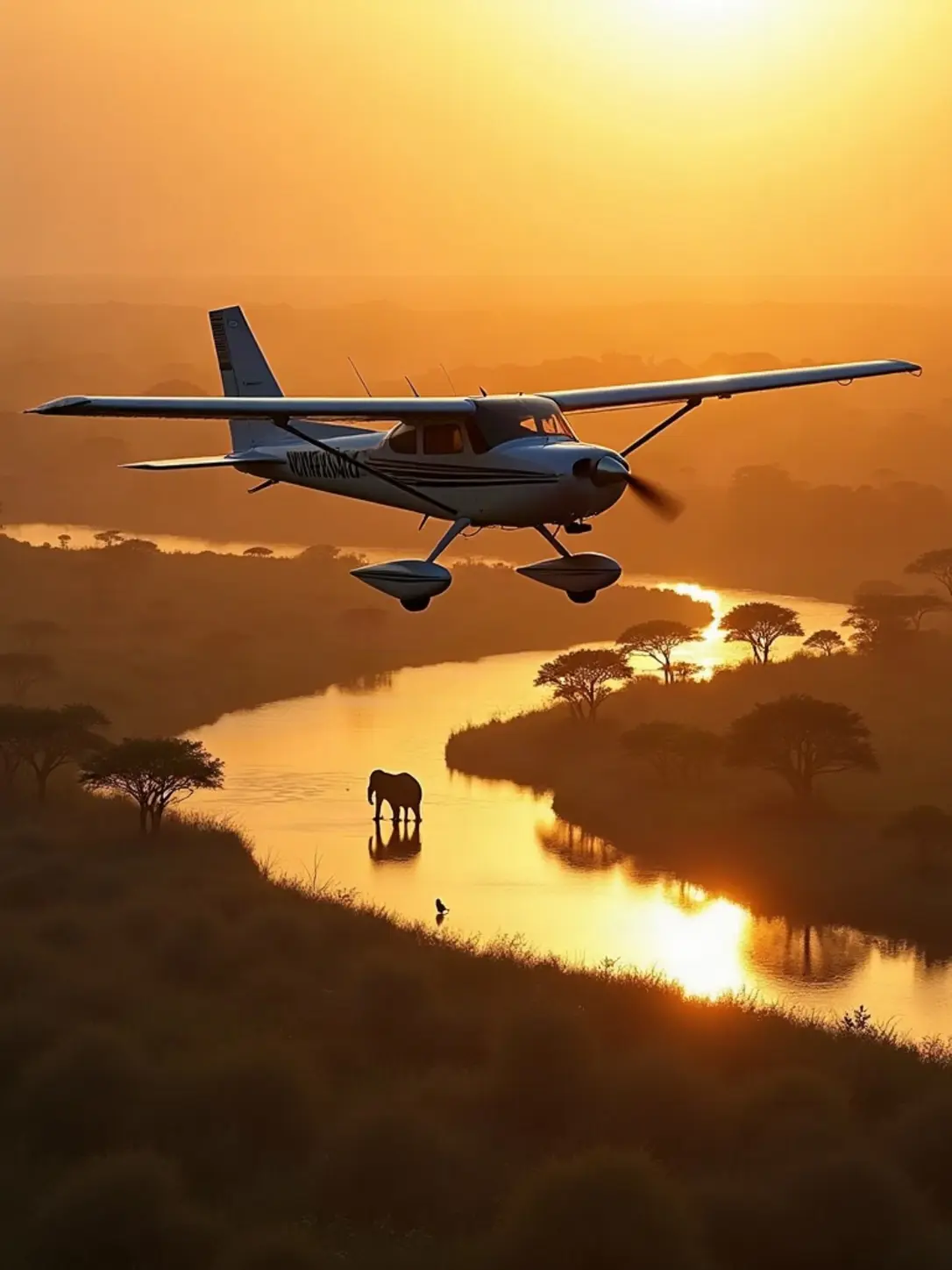 Vuelo escénico sobre el Delta del Okavango