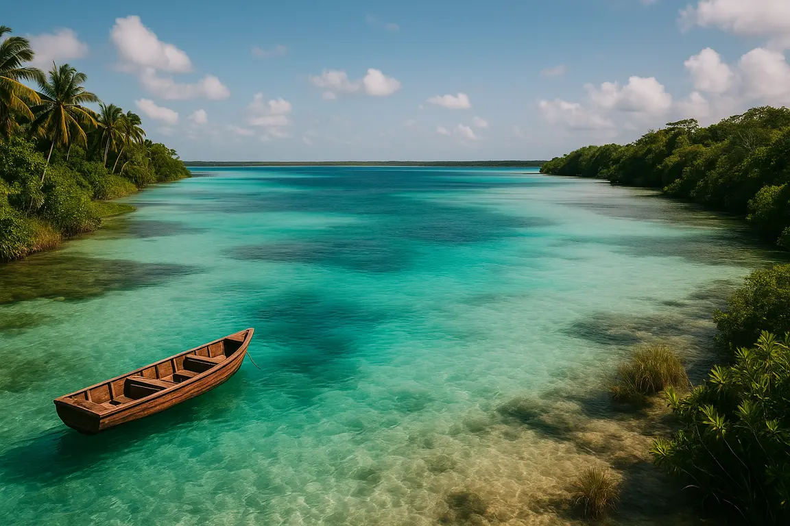 Laguna de Bacalar en México, destino ideal para un combinado de viaje de novios en América