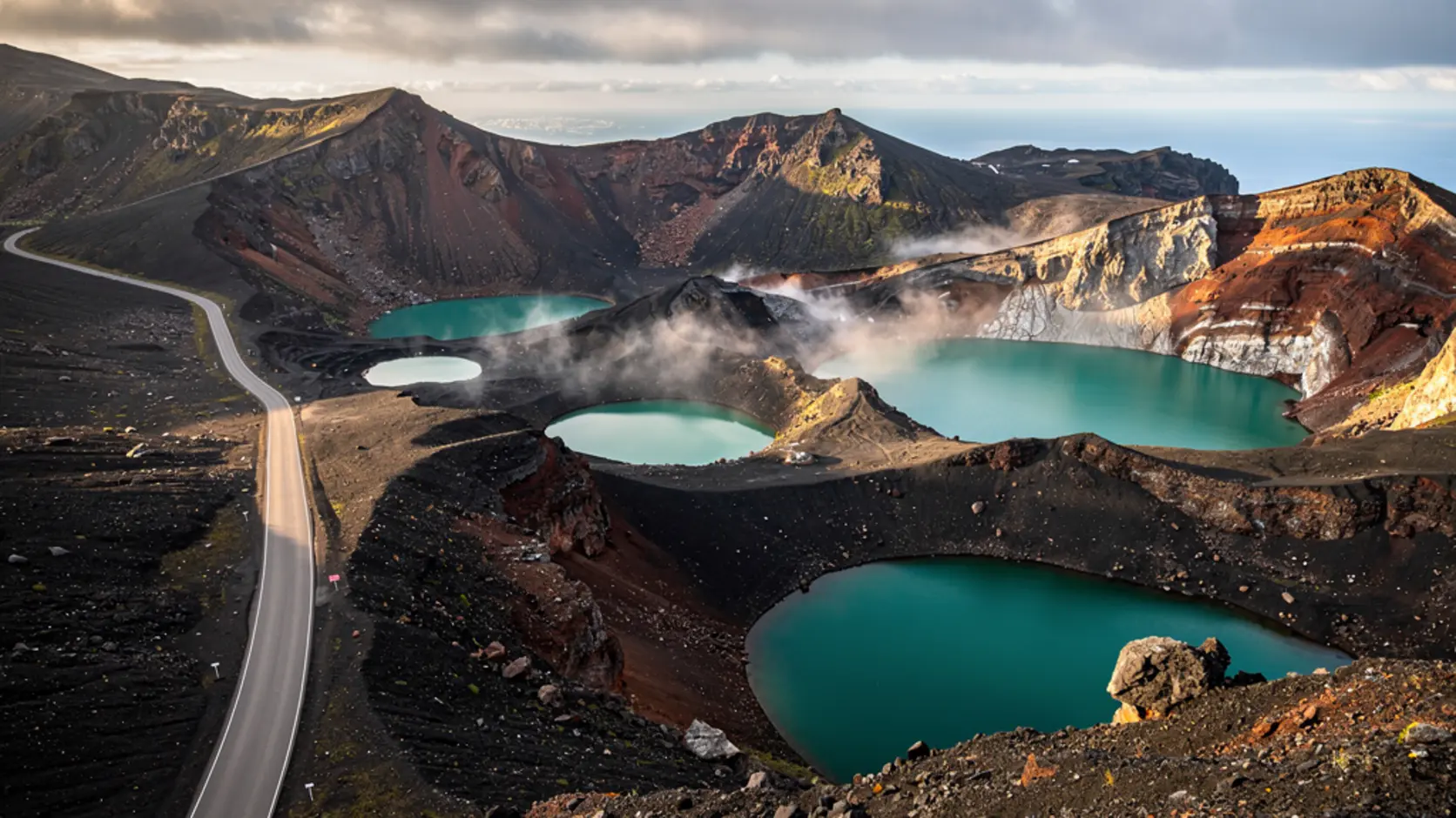 Paisaje volcánico remoto, destino poco convencional para novios